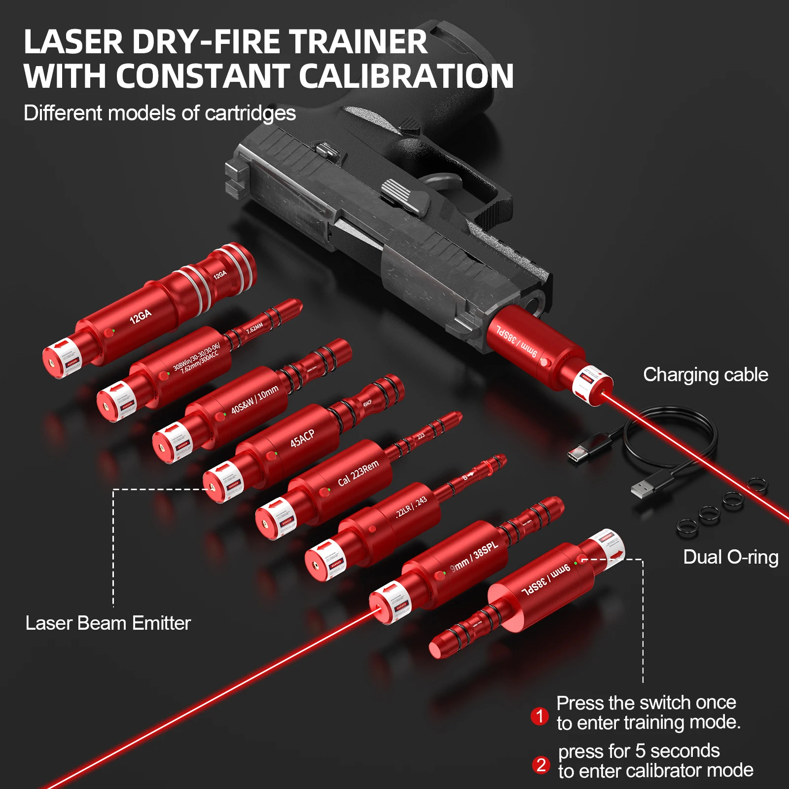 12GA dual-purpose laser trainer dry powder laser training bullets used for dry fire training