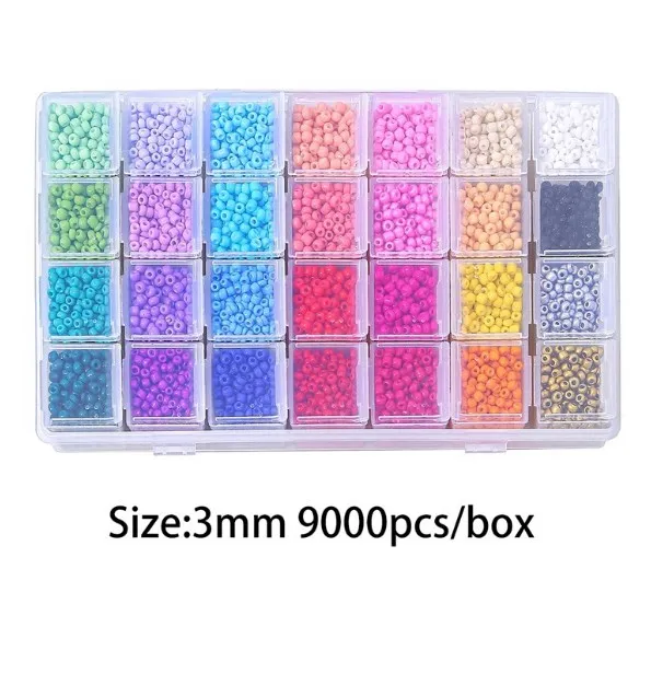 

1 box red green Glass Seed Beads For Jewelry Making Big Hole Spacer Bead DIY Bracelet Necklace