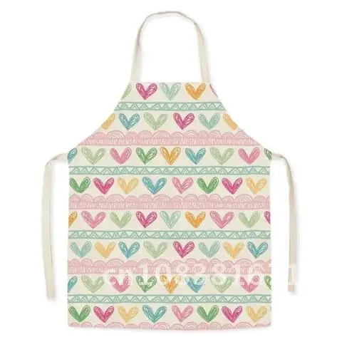 

Linen Pink Kitchen Apron Adult Parent-child Sleeveless Household Cleaning Apron Outdoor Gardening Tools Fartuchy Delantal