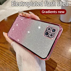 Elegant Shiny Glitter Plating Silicone Phone Case with Camera Lens Protection - Soft Back Cover for OPPO Reno4Z 5G (Sfdd pink)