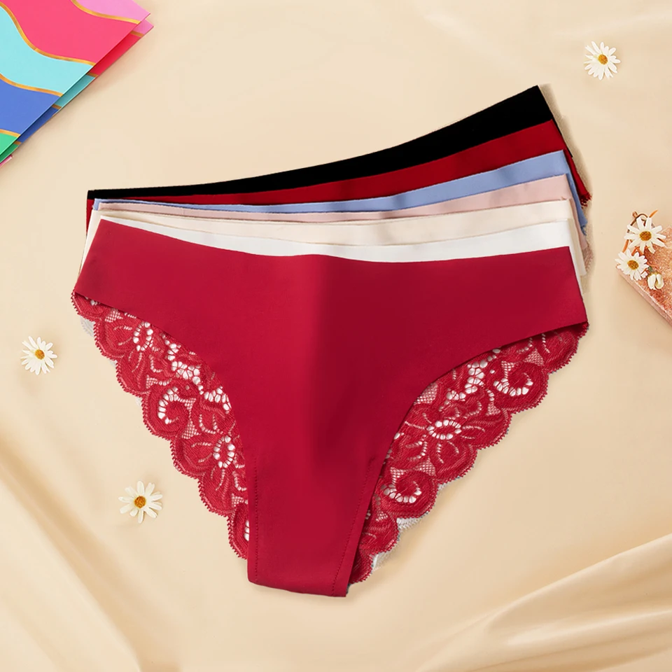 Bragas De Encaje Mujer - Pack 3 Unidades, Tanga Sin Costuras Y Transpirable