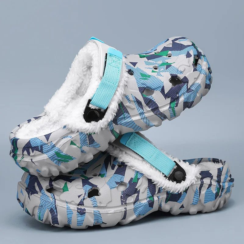 Herren-Winterhausschuhe, weich, für den Innenbereich, warm, Damen-Hausschuhe, Sommer, abnehmbare Sandalen, Herren, rutschfeste Plüschfell-Clogs, große Hausschuhe 47 – Detail 6
