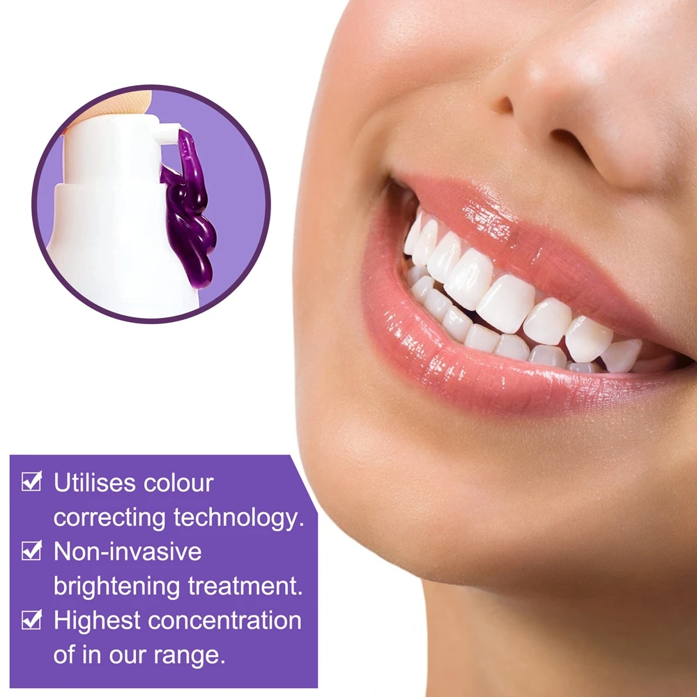 Teeth Whitening Toothpaste V34 Color Correction Whitener Purple Non-invasive Deep Clean Stain Yellow Removal Beauty Health