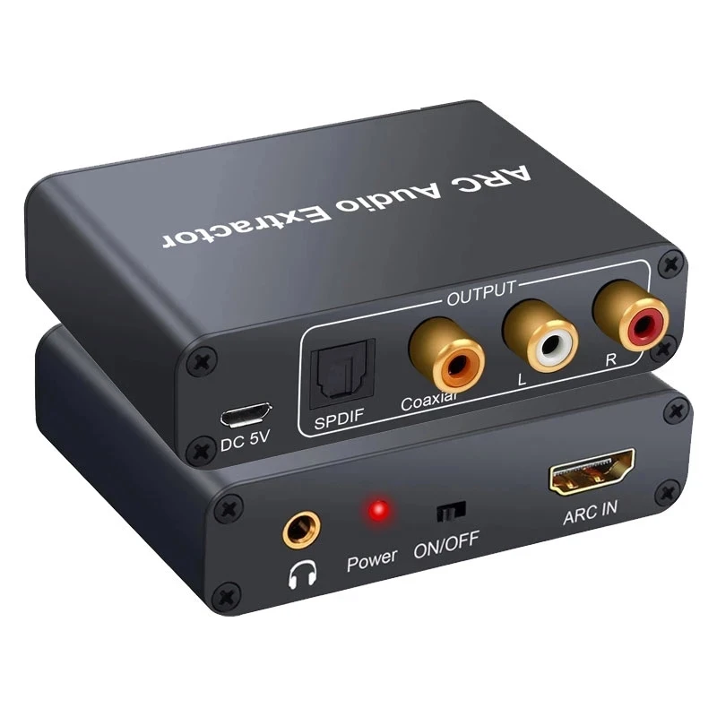 HDMI ARC Audio Extractor DAC ARC L/R Coaxial SPDIF Jack Extractor Return Channel Converter For