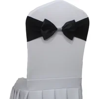 10pcs/50pcs Wedding Satin Chair Sash Elastic Stretch Spandex Chair Bow Band for Banquet Hotel Birthday Party Chairs Decoration 4