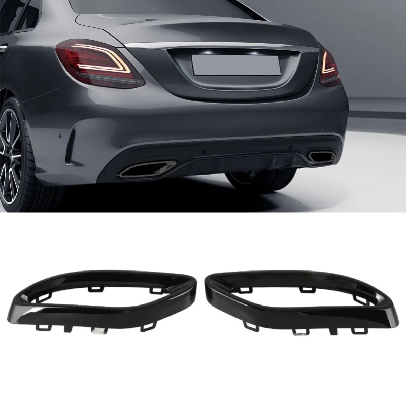 글로스 블랙 배기 팁 커버 트림 교체품 (A B C E GLC CLS-클래스 W177 W247 W205 W213 X253 C257 용)