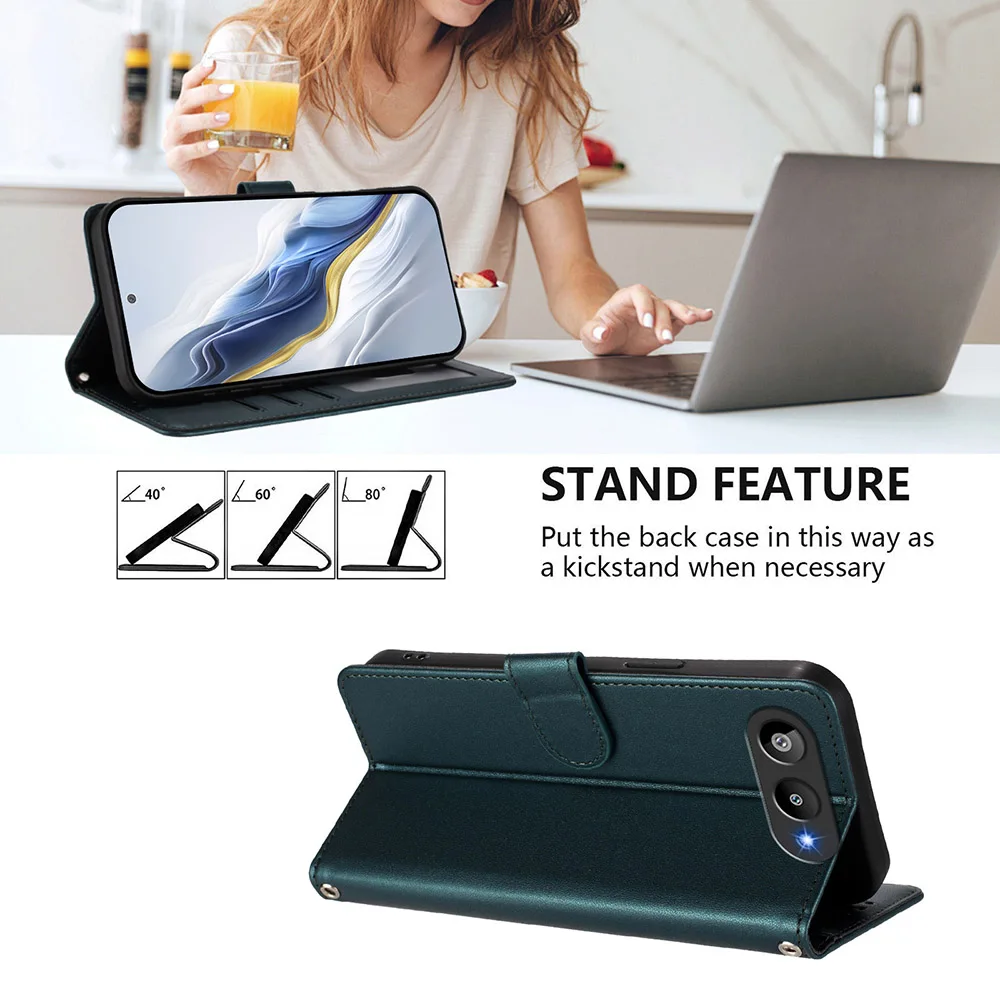 Stylish Leather Phone Case with Card Holder and Strap – Wallet Cover