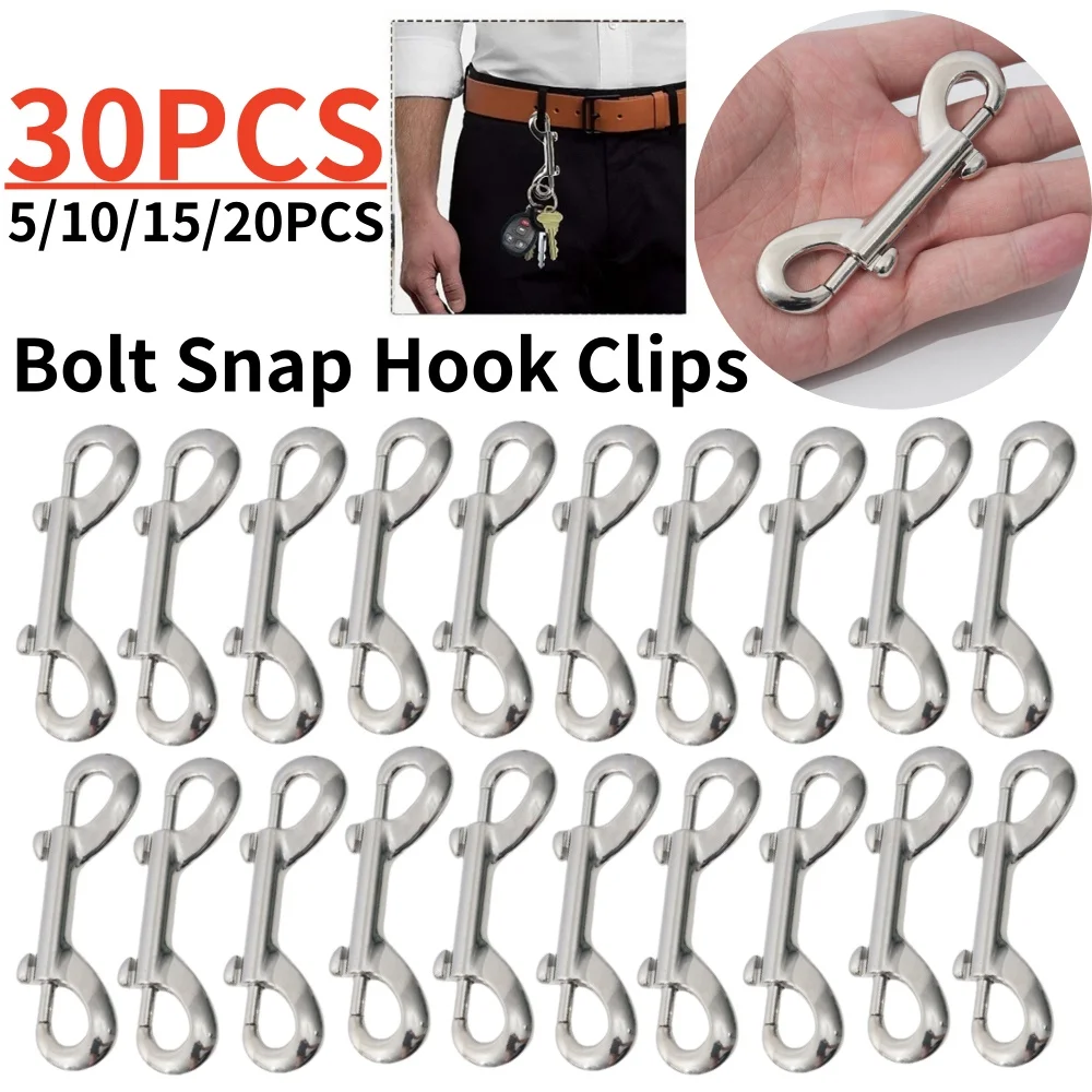 Scuba Diving Double Ended Bolt Snap Hook Clips 316 Stainless Steel Trigger Snap Metal Clip Quick Draw B-Shape Eye Bolt Snap Hook