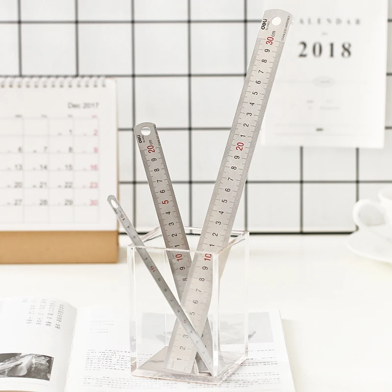 Precision Stainless Steel Metric Ruler for Professional Measuring and Drawing