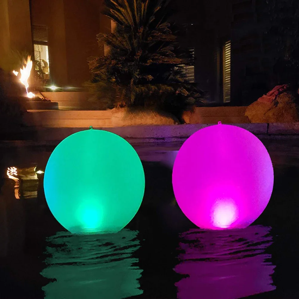 Beach Swimming Pool Play Ball with LED Light Summer Outdoor Water Party Game Sports Toys 16 Colors Glowing Inflatable Balls