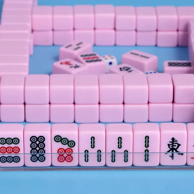 144개 미니 중국 마작 타일 20*14mm/26*18mm 게임 세트 틴 박스 포장 휴대용 여행용 보드 게임 가족 파티용