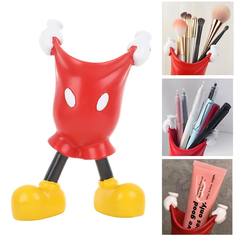 Creative decoration Mi ckey pen holder comic character makeup brush holder Pencil stationery beauty storage tools