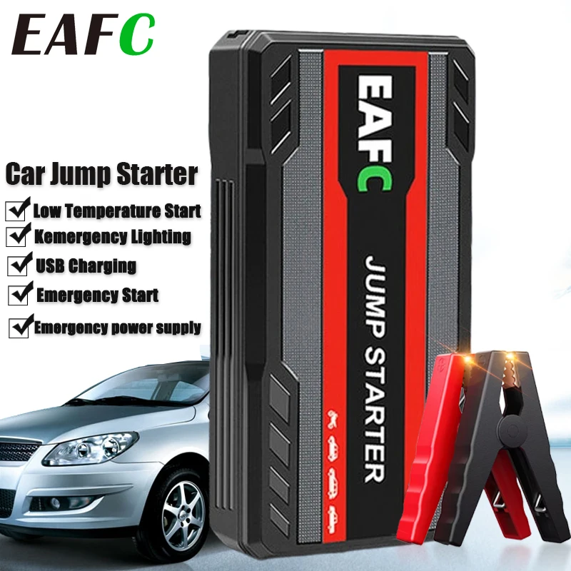 12V Car Jump Starter Power Bank 600A Emergency Battery Booster with LED Lighting for Auto