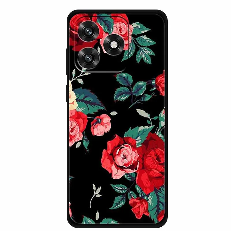 Black TPU Cartoon Soft Silicone Shockproof Case - Protective Back Cover