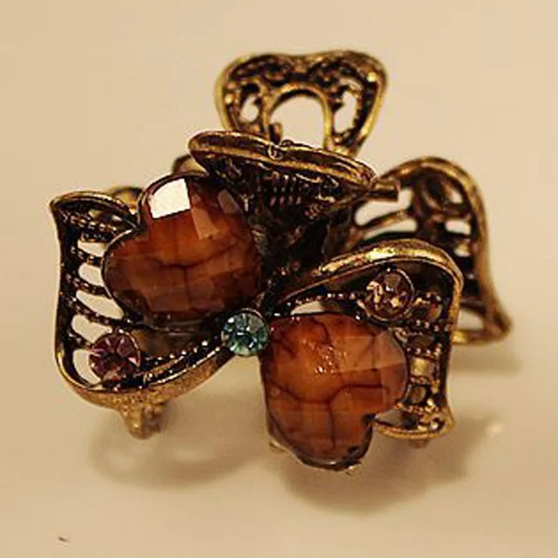 Lot de 10 pinces à cheveux rétro pour femmes, en résine, mini papillons, accessoires de coiffure, outils et bijoux pour un cadeau de mariage ou une couronne._voghion.com