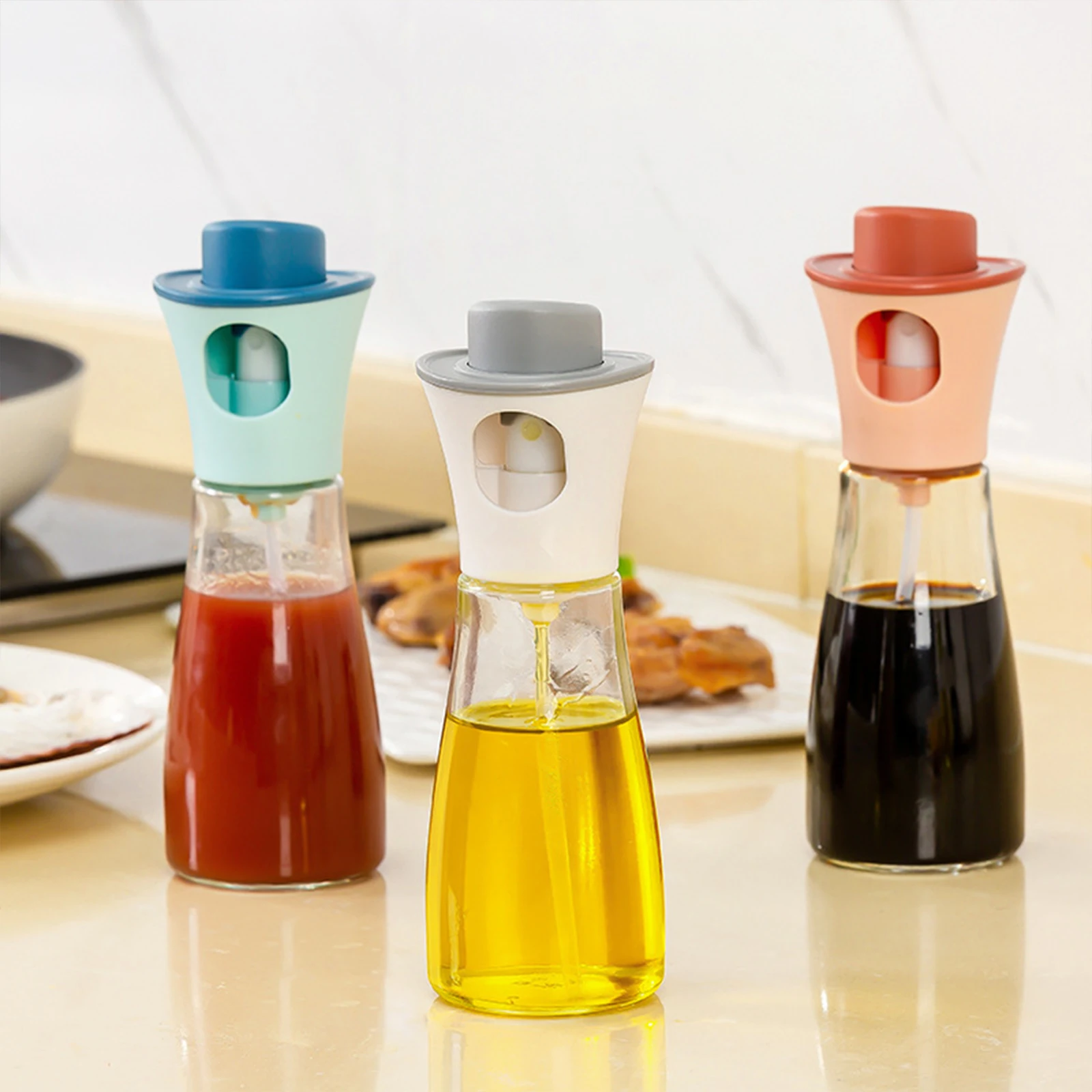 150ML Push Type Spray Bottle Oil Sprayer Bottle Pump Oil Pot Olive Dispenser Cookware Seasoning BBQ Tool Kitchen Tool