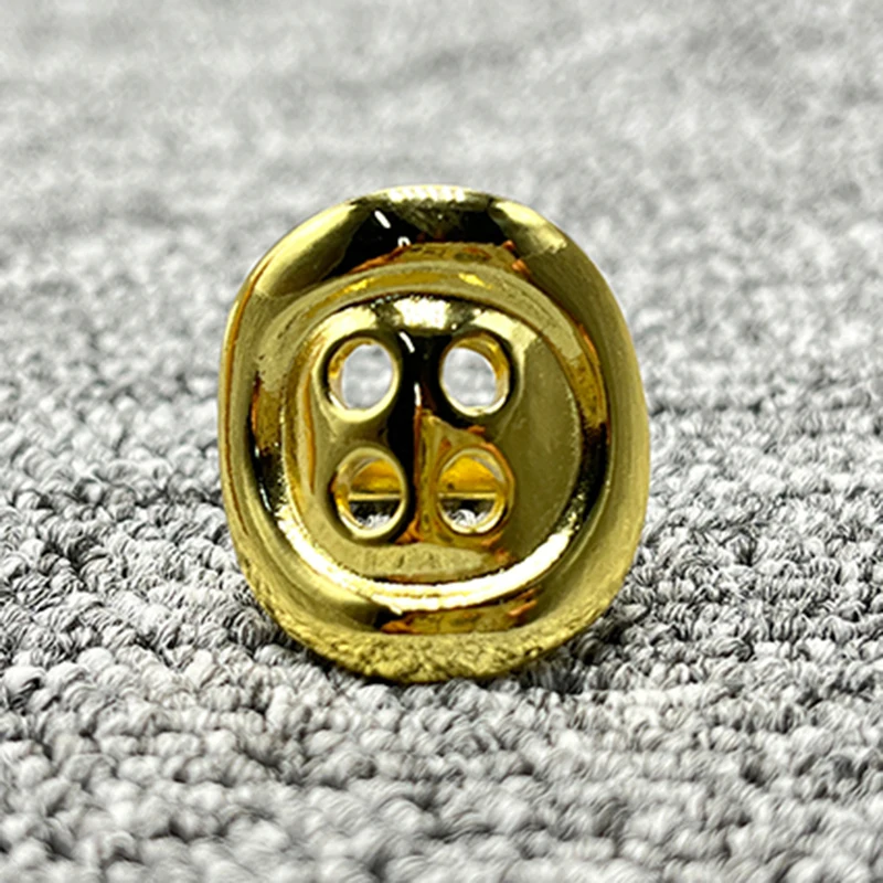 Best Sellers2022 New Fit Fashion Plated 925 Silver 14K Gold Button Series Charm Ring Niche Jewelry Gift