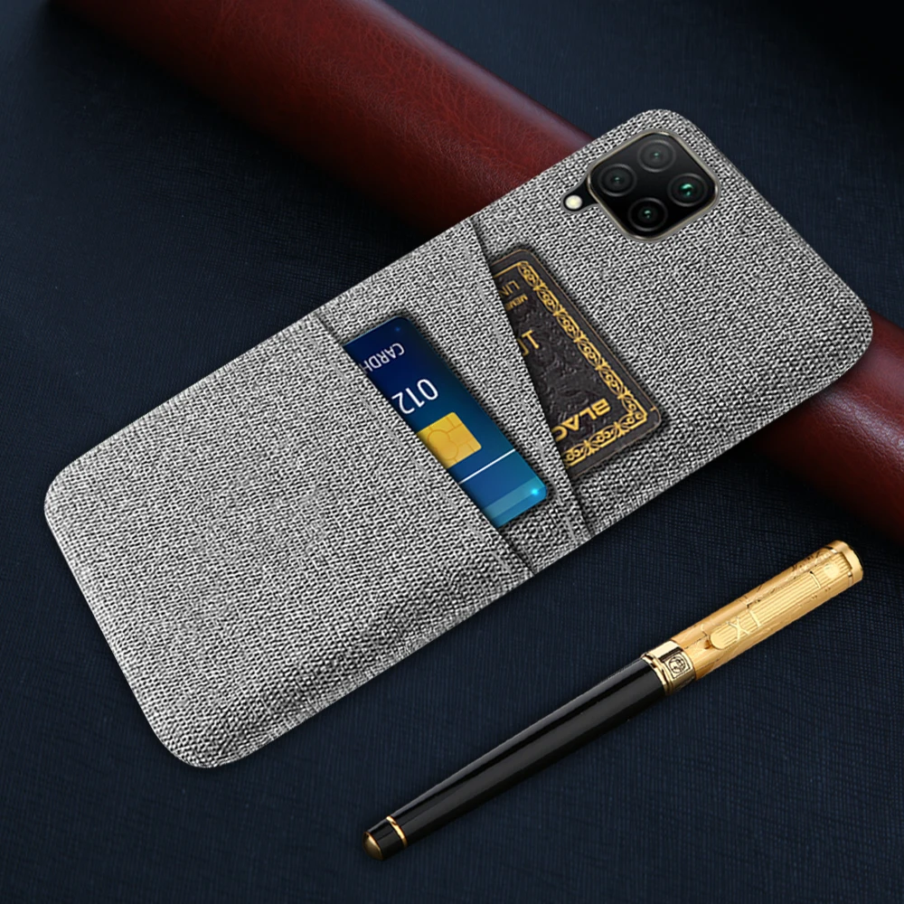 

P40lite For Huawei P40 lite Case Dual Card Fabric Cloth Luxury Business Cover for Huawei P40 Lite E P 40 P40Lite P40 Pro Coque