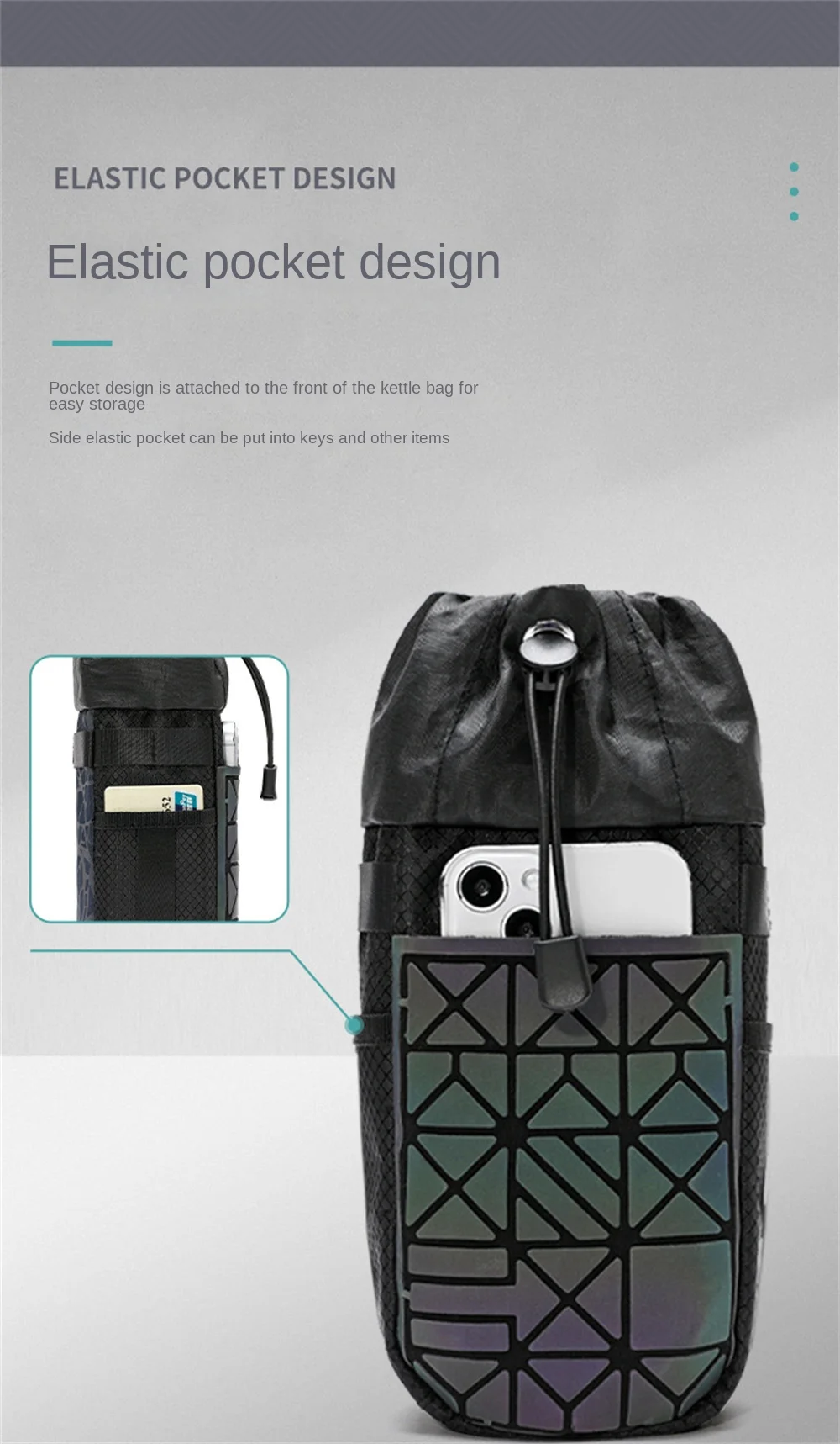 Sac de vélo pour bouteille d'eau de vélo, bouilloire, guidon Sac de vélo pour bouteille d'eau de vélo, bouilloire, guidon