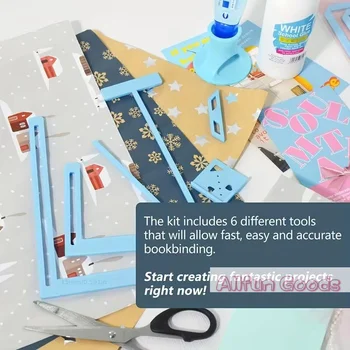 Set di 6 Strumenti per Scrapbooking di Facile Utilizzo, Kit di Stencil per Rilegatura, Forniture per Progetti Fai-da-Te, per Creazione di Biglietti e Quaderni