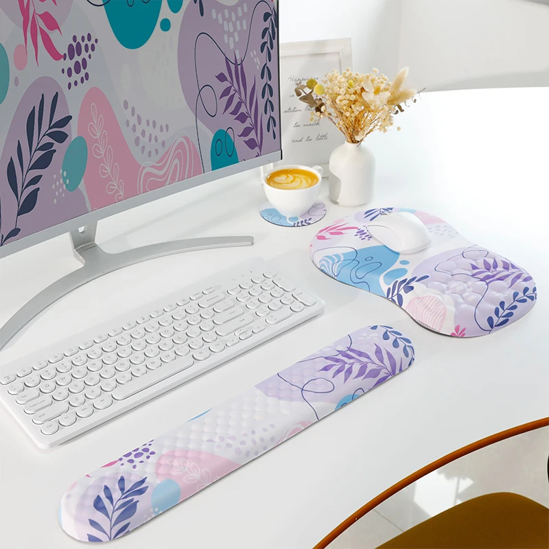 Anyshock Desk Mat Set, Rose Gold Mouse Pad With Wrist Rest