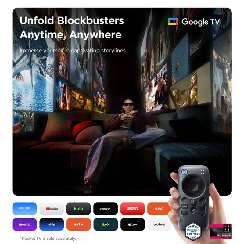 RayNeo Air 3s XR Glasses Pocket TV Watch Google TV Hulu