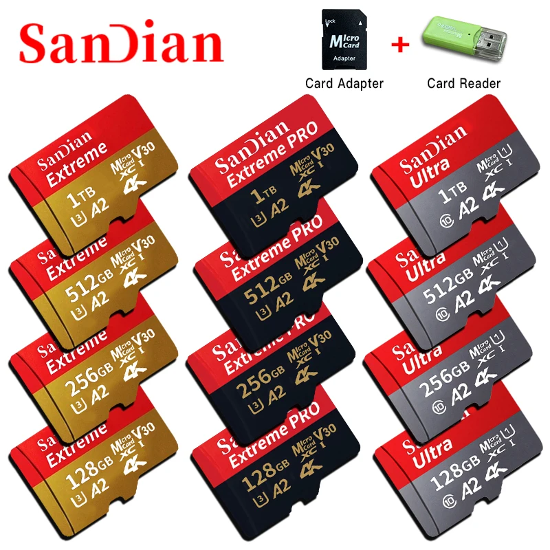 Mini Micro SD Card 1TB large capacity Micro SD / TF Flash Card High Speed Memory Card 512GB