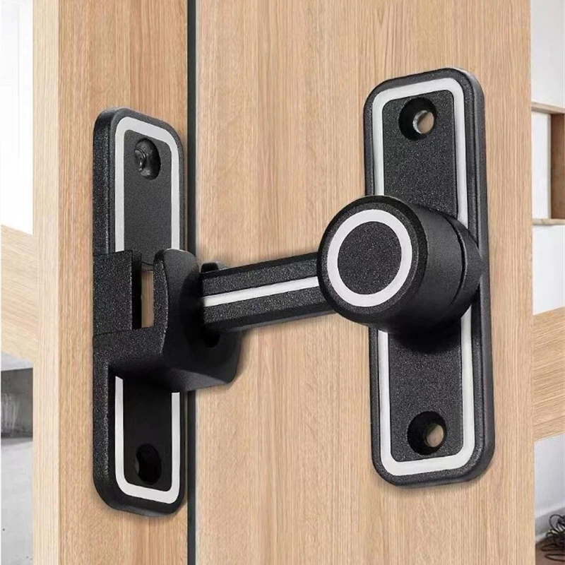 Door Latch KK&FING 90&deg;/180&deg;Dual Purpose Door Latch Sliding Door Lock With Luminous Buckle Free-punch Interior Metal Bolt