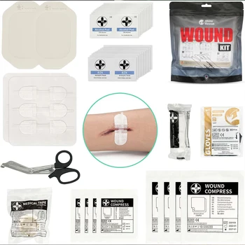 RHINO RESCUE Zip Stitch 6pcs with Wound Dresssings, Wound Closure Strips, Zipstitch Laceration Closure Kit for Cut Care Band-aid 3