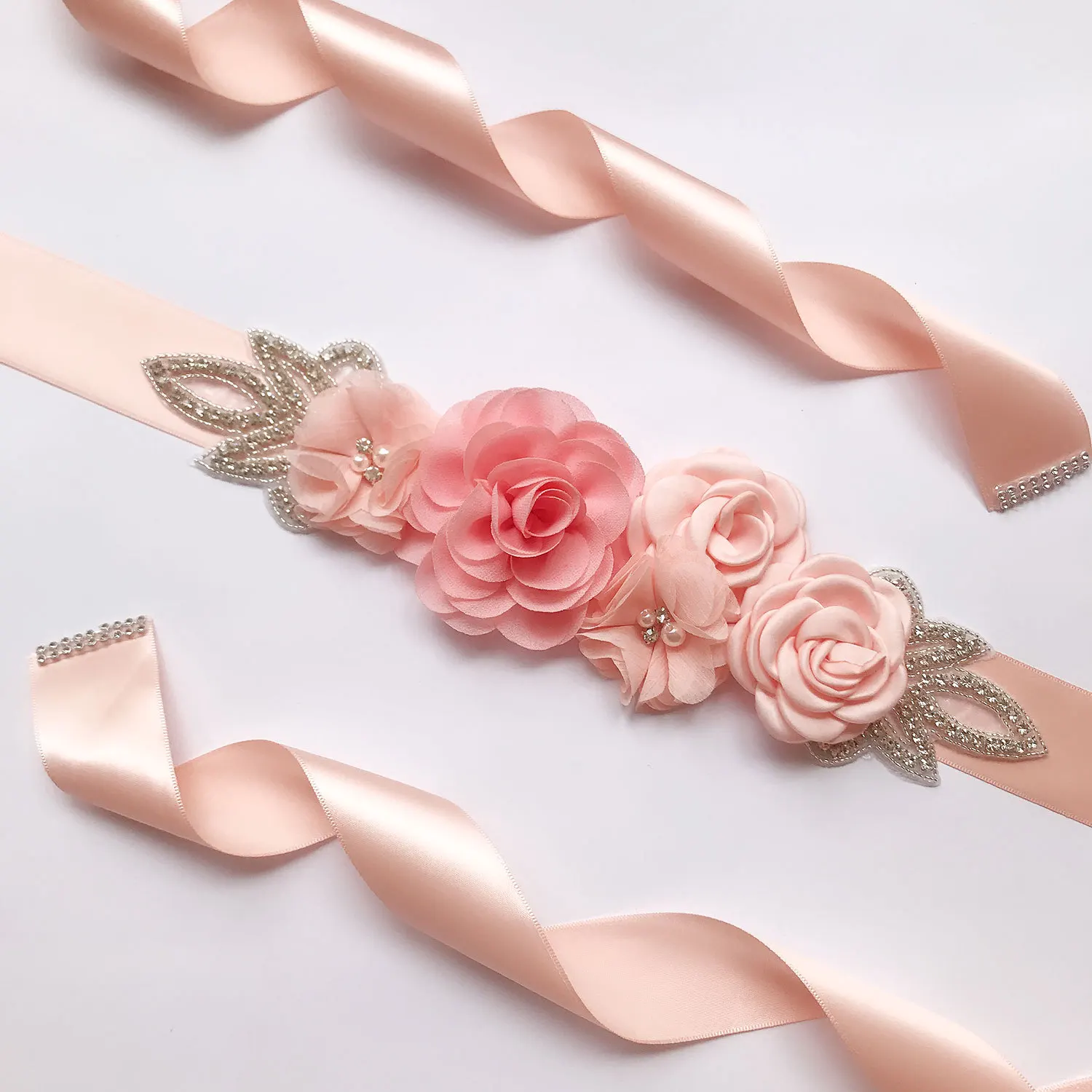 Bridal Waistband Bridal Dress Decoration Wedding Accessories Bridal Belts Satin Flower Sash