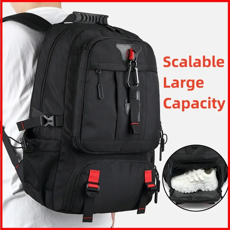 Men's Traveling Backpack 50-80L Large Capacity Business Backpack For Men 17 Inch Laptop Bags Fashion Oxford With Shoe Backpack