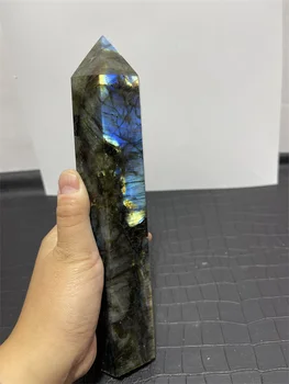 1095g large natural labradorite point with good flash crystal tower 1