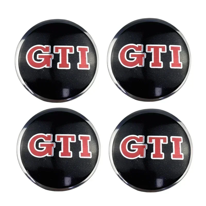 65MM 4개 자동차 휠 센터 스티커 허브 엠블럼 (폭스바겐 RLINE GTI ABT 배지 골프 5 6 7 폴로 파사트 티구안 투아렉 투란 용)