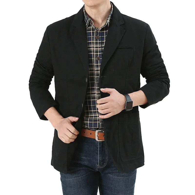HOO Pure cotton blazers business autumn young men leisure blazers