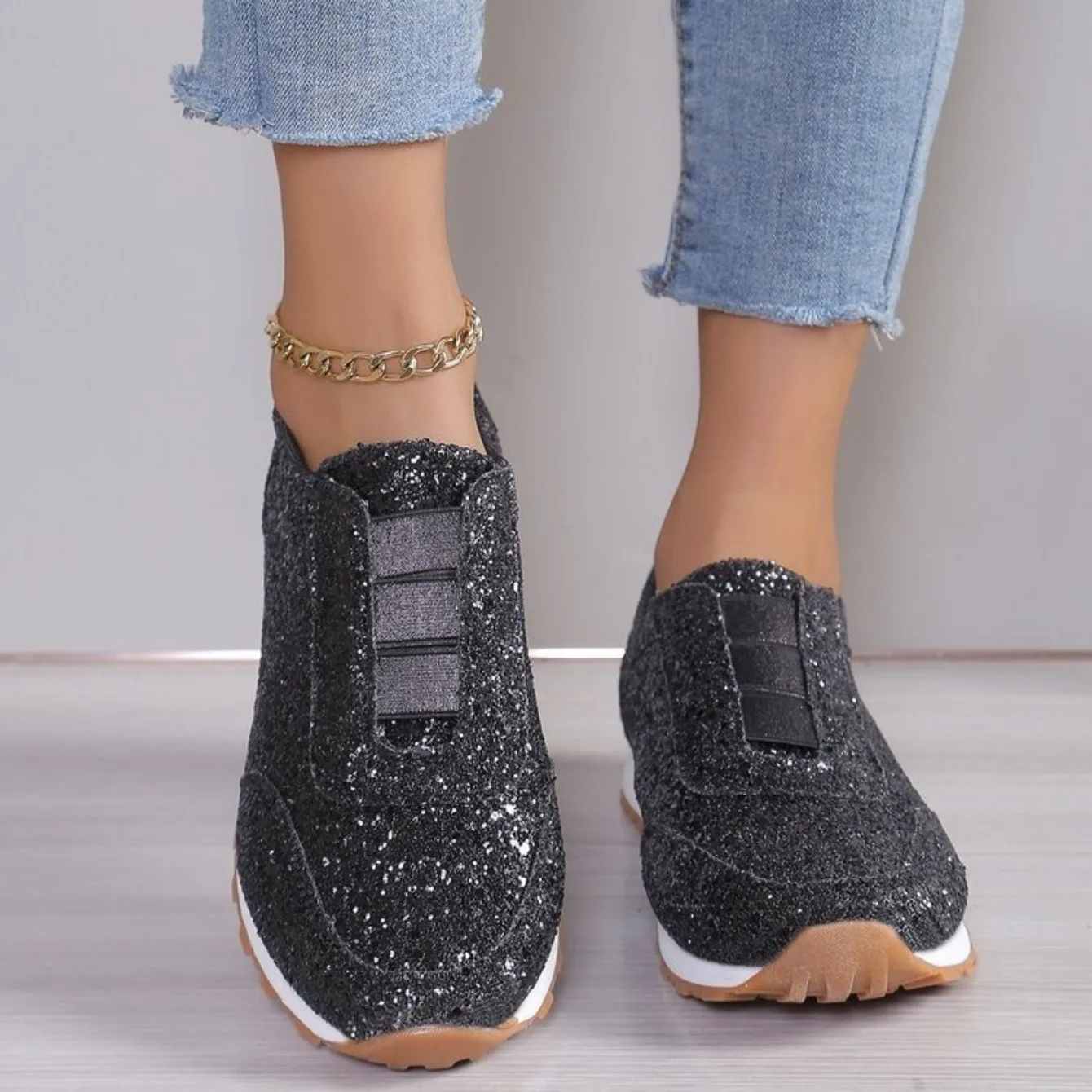 Autumn New Fashion Slip-on Low-heeled Women Sneakers - Uniqwear