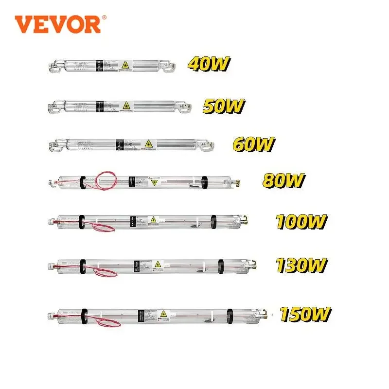 Vevor Tubo Laser Co2 40W 50W 60W 80W 100W 130W 150W Potente Da 700Mm A 1830Mm Di Lunghezza Vetro 80Mm Di Diametro Per Macchina Da Taglio Per Incisore