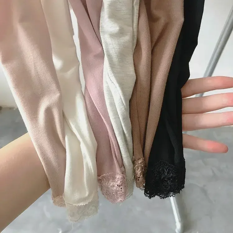 First Layer Winter Women's Thermal Men Winter Clothes Thin Modal Lace Lingerie Women Thermal Shirt Clothing Top Woman