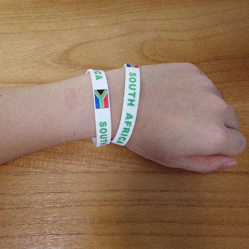 2pcs South Africa National Flag Wristbands Sports Silicone