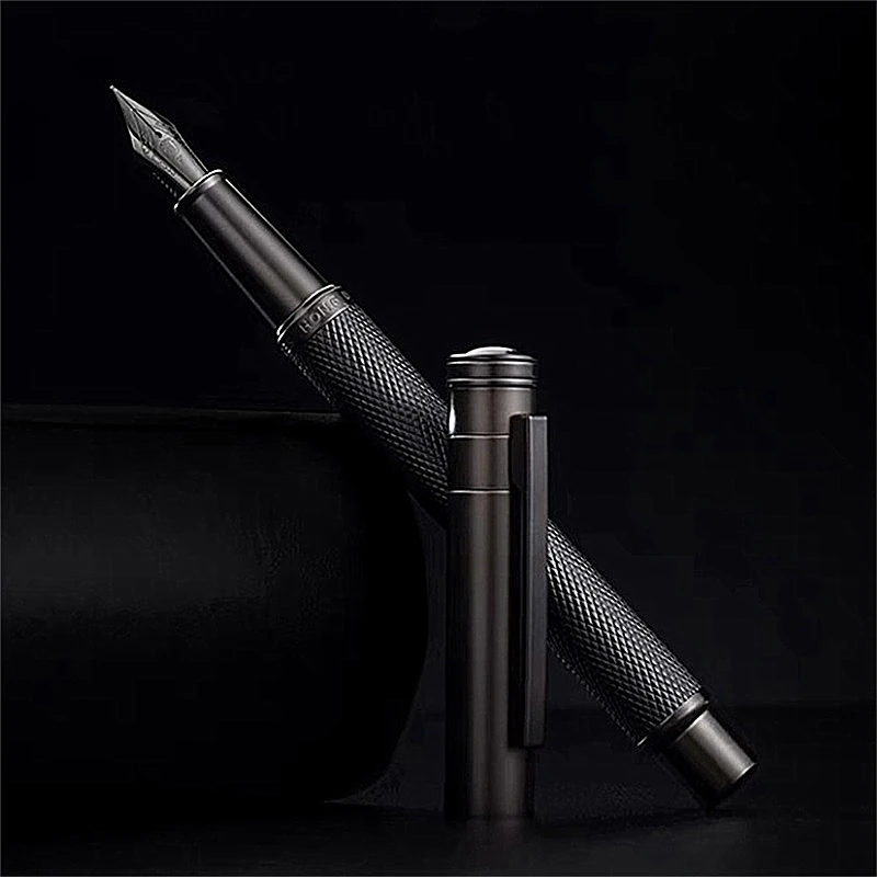 

Hongdian Black Forest Series Classic Fountain Pen High quality Matte Titanium Nib Office School Writing Smooth Ink Pens New