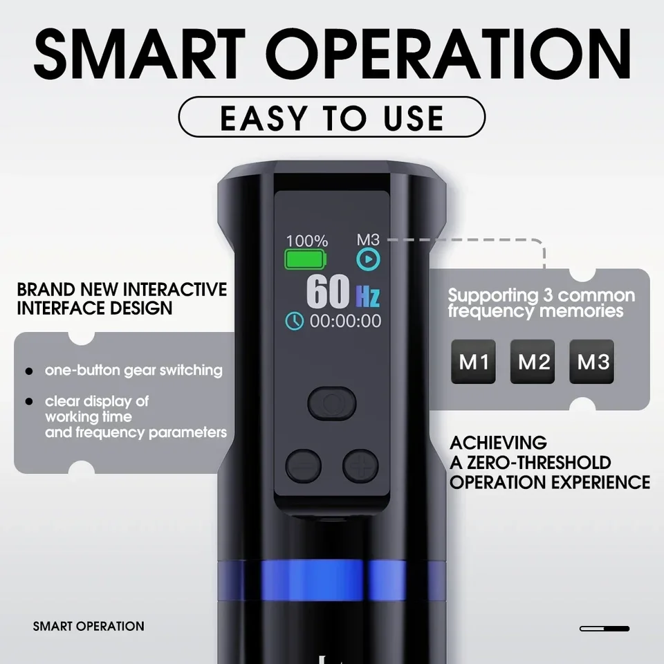 周波数調整可能なマストHzタトゥーマシンペンセット,大容量