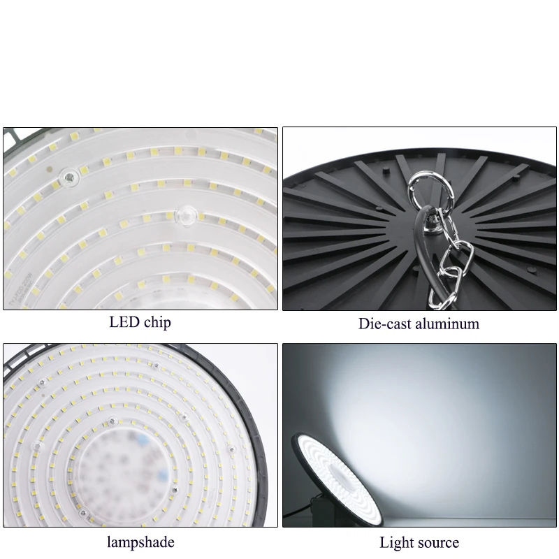 High Bay Lights 100W 150W 200W UFO LED 220V 6000K Warehouse Garage Light Industrial Lighting