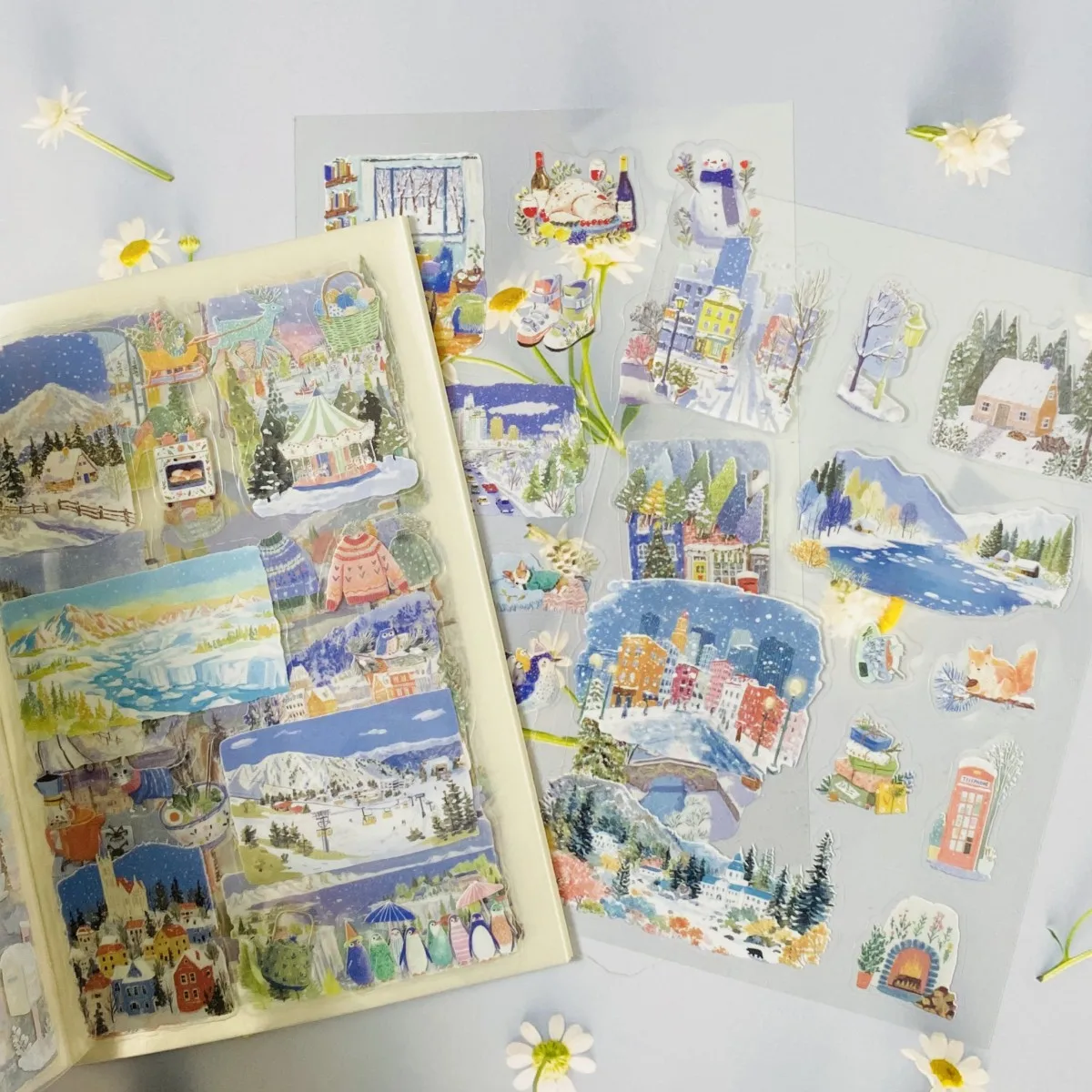 저널 장 스티커 세트 듀얼 소재 스티커 20장 저널 장 아트 및 공예 장식 스티커