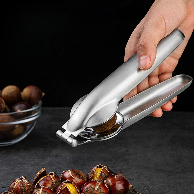 Nut Sheller Nut Cracker Chestnut Peeler Chestnut Cracker Stainless Steel Chestnut Opener Cross Shaped Chestnut Household Multifunctional Peeling Tool Chestnut Clip Walnut Clip