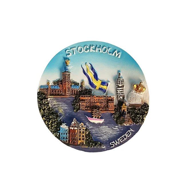 Europe Sweden 3D Fridge Magnets Tourism Souvenir Refrigerator Magnets Sticker Collection Handicraft Decoration Articles 4