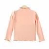 Autumn Children Girl Undershirt Cotton Solid Ruffle Collar Infant Baby Girl Pullovers Long Sleeve Soft High Quality Kid Girl Top 5