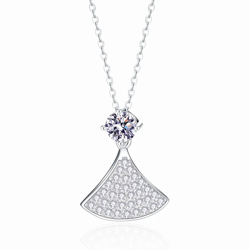 

Real 1 Carat Moissanite Pendant Necklace For Women Top Quality 100% 925 Sterling Sparkling Wedding Party Fine Jewelry