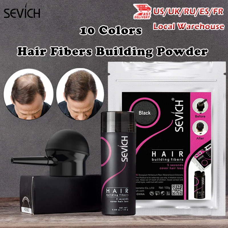 Sevich 10 Colors Hair Building Fibers Spray 100g Keratin Hair Fiber