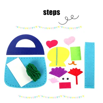 Diy Craft Sewing Felts Handbag Kit Christmas Candy Gift Bags Kids Sewing Toys For Girls Diy Collection Bag Handbag Art Crafts