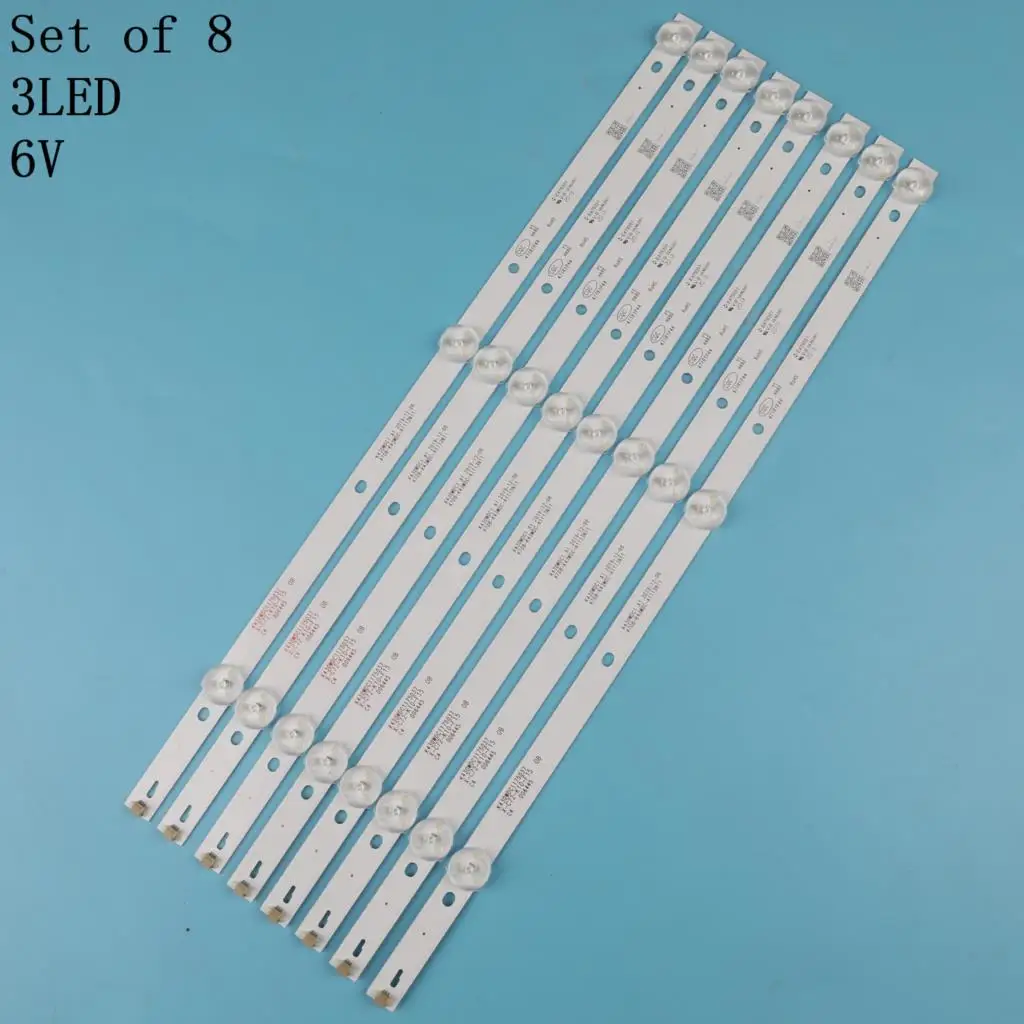 Kit de faixas de luz de fundo para tv, 8 peças, aoc le43m3570/60 le43m3579, barras de led, réguas embutidas, k430wdc1 a1