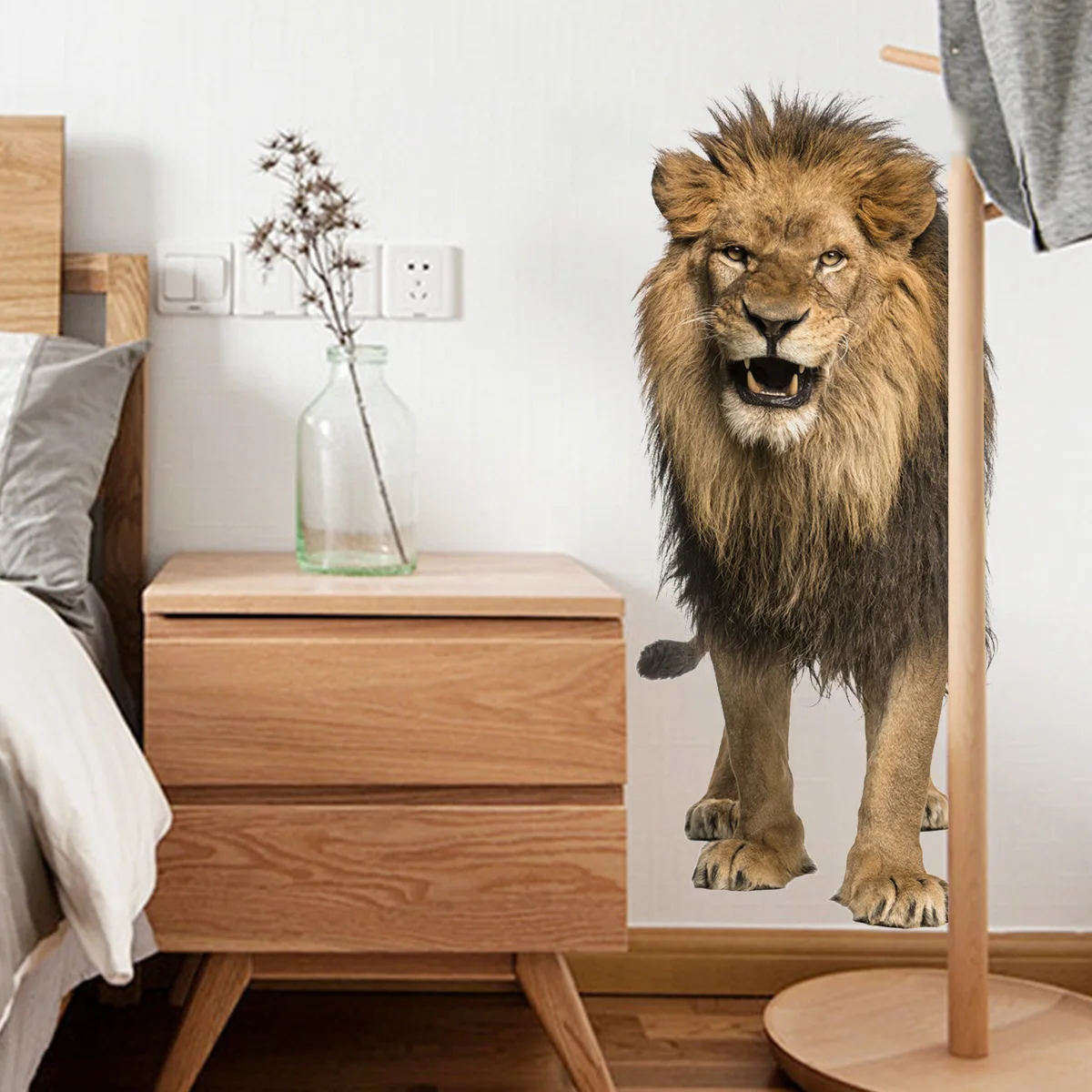 Modern Home Decoration Cartoon Cute 3D Three-dimensional Lion Wall Stickers Living Room Kids Bedroom Decorative Wall Stickers
